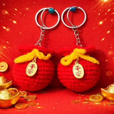 Móc khoá len handmade set quà Tết - Quà tặng gia đình, bạn bè giá rẻ kèm kẹo ngon