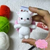 Móc khoá len Mèo đeo nơ đa màu - Thiết kế đáng yêu, giảm giá 55.000đ 3