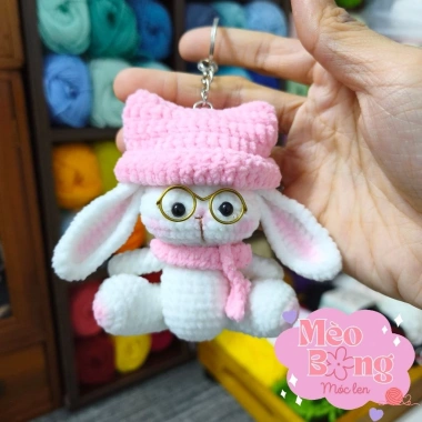 Móc khoá len Thỏ đeo kính, đội nón - Giá chỉ 65.000 VNĐ, giảm mạnh từ 81.900 7 Móc khoá len Thỏ đeo kính, đội nón - Giá chỉ 65.000 VNĐ, giảm mạnh từ 81.900 7