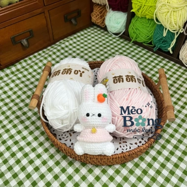 Móc khoá len Thỏ Miffy ngồi charm cà rốt, vòng cổ đáng yêu - Giá chỉ 60.000 VND 5 Móc khoá len Thỏ Miffy ngồi charm cà rốt, vòng cổ đáng yêu - Giá chỉ 60.000 VND 5