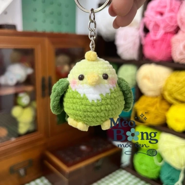 Móc khóa len Vẹt xanh tròn ú nu đáng yêu - Giá chỉ 45.000 đồng, khuyến mãi 4 Móc khóa len Vẹt xanh tròn ú nu đáng yêu - Giá chỉ 45.000 đồng, khuyến mãi 4