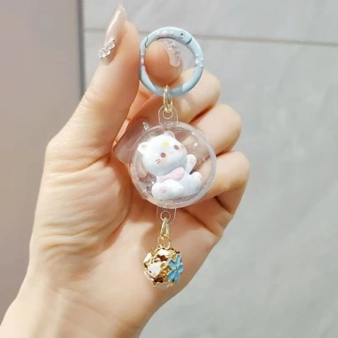 Móc khóa mèo 3 chiều SMILE - Chuông gió nhựa dễ thương, chuông hoạt hình, trang trí nhà cửa, 34.100 VND 5