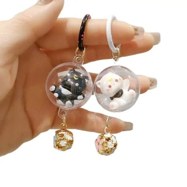 Móc khóa mèo 3 chiều SMILE - Chuông gió nhựa dễ thương, chuông hoạt hình, trang trí nhà cửa, 34.100 VND 8