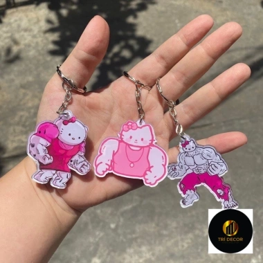 Móc khoá mèo Hello Kitty cơ bắp lực lưỡng đáng yêu dễ thương chỉ 17.500₫