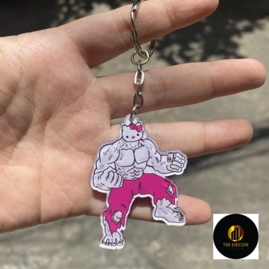 Móc khoá mèo Hello Kitty cơ bắp lực lưỡng đáng yêu dễ thương chỉ 17.500₫