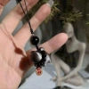 Móc Khóa Mèo May Mắn Bạc Obsidian - Treo Dây Bím Tóc, Đá Quyến Rũ, Ô Tô Nữ 9