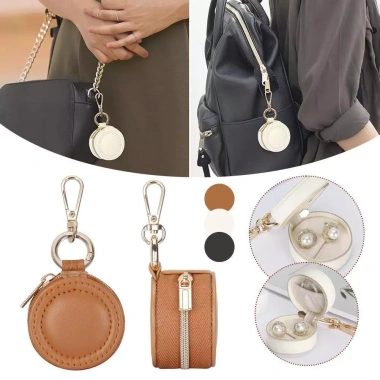 Móc khóa Mini, bộ sắp xếp nhẫn & bông tai, túi PU cho ví, ba lô - Giá 97.006đ