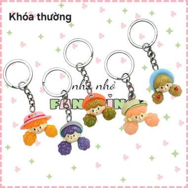 Móc khóa mini charm nhựa búp bê tóc bím cute: Giá chỉ 12.000đ, giảm từ 15.600đ 2