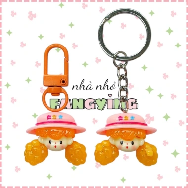Móc khóa mini charm nhựa búp bê tóc bím cute: Giá chỉ 12.000đ, giảm từ 15.600đ 5