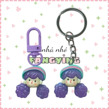 Móc khóa mini charm nhựa búp bê tóc bím cute: Giá chỉ 12.000đ, giảm từ 15.600đ 8