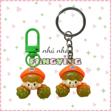 Móc khóa mini charm nhựa búp bê tóc bím cute: Giá chỉ 12.000đ, giảm từ 15.600đ 10