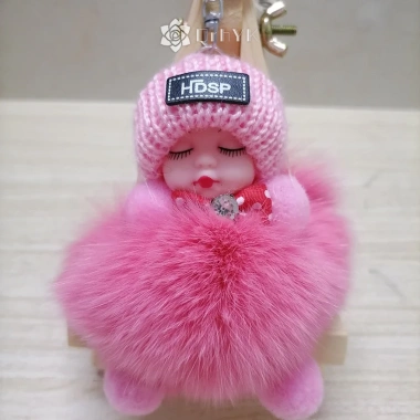 Móc Khóa Ngủ Bé Qrhyk Mềm Lông Tơ Sang Trọng, Búp Bê Nữ Cô Gái, Túi Mặt, Dây Chuyền, Ba Lô – Giá chỉ 27.500₫ 9
