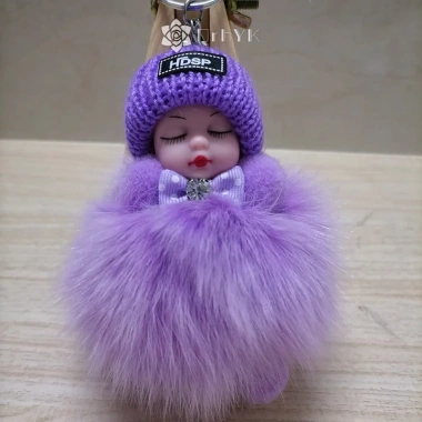 Móc Khóa Ngủ Bé Qrhyk Mềm Lông Tơ Sang Trọng, Búp Bê Nữ Cô Gái, Túi Mặt, Dây Chuyền, Ba Lô – Giá chỉ 27.500₫ 10