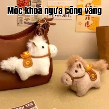Móc khóa Ngựa Cõng Vàng - Linh vật may mắn, quà tặng năm mới, mã đáo thành công, phụ kiện túi xách 50.900 VND