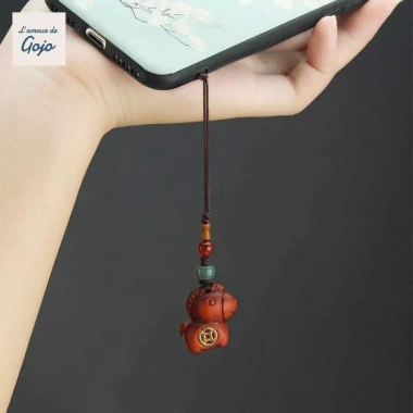 Móc khóa ngựa GOJO - Dây chuyền gỗ Mini Retro, Dây dệt trang trí, ưu đãi 70.620₫