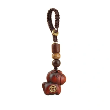 Móc khóa ngựa GOJO - Dây chuyền gỗ Mini Retro, Dây dệt trang trí, ưu đãi 70.620₫