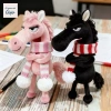 Móc Khóa Ngựa GOJO Pony - Búp Bê Khăn Đen Nhồi Bông, Quà Tặng Giáng Sinh