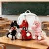 Móc khóa ngựa WEETW thủ công búp bê Pony hoạt hình màu đen nhồi bông Giáng sinh