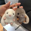 Móc khóa nhẫn lông tơ pompom bunny sang trọng và túi dây chuyền đa năng, quà tặng 60k 2