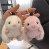 Móc khóa nhẫn lông tơ pompom bunny sang trọng và túi dây chuyền đa năng, quà tặng 60k 3
