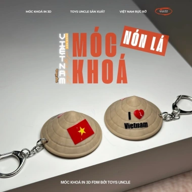 Móc khóa Nón lá Việt Nam rực rỡ – In 3D FDM – Giá ưu đãi 64.800₫