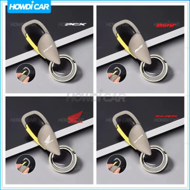 Móc khóa ô tô tối giản màu đen viền vàng - Phù hợp Honda, giá ưu đãi 58.838₫