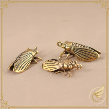 Móc Khóa Phong Thủy Ve Sầu Trường Thọ - Tượng Kim Thiền Đồng Thau, Giá 32.000 VNĐ