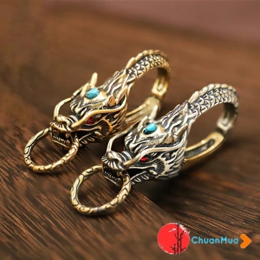 Móc Khóa Rồng Đồng Nguyên Khối Linh Vật Con Giáp Phong Thủy Thủ Công Cao Cấp Giá chỉ 22.000đ