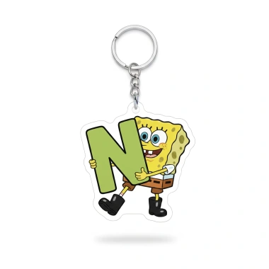 Móc khoá SpongeBob SquarePants ôm chữ cái - Nhân vật hoạt hình giá ưu đãi 14.500 VND