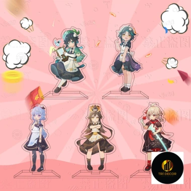 Móc Khoá Standee Anime Genshin Impact - Xiao, Venti, Ganyu, Zhongli, Trang trí bàn học, làm việc Giá 14.500 VND
