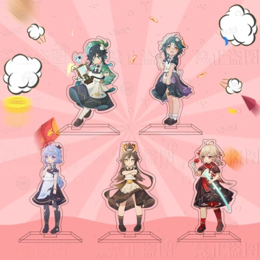 Móc Khoá Standee Anime Genshin Impact - Xiao, Venti, Ganyu, Zhongli, Trang trí bàn học, làm việc Giá 14.500 VND