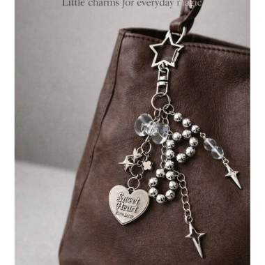 Móc Khóa Trang Trí Noiry Silver Star Bow - Charm Sao Nơ Bạc Y2K Giá 45.000đ