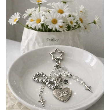 Móc Khóa Trang Trí Noiry Silver Star Bow - Charm Sao Nơ Bạc Y2K Giá 45.000đ