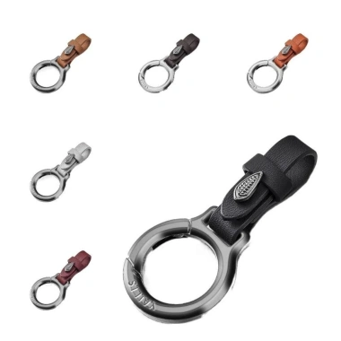 Móc khóa treo thắt lưng da PU sang trọng – Hộp đựng chìa khóa ô tô, mặt dây chuyền quyến rũ 4