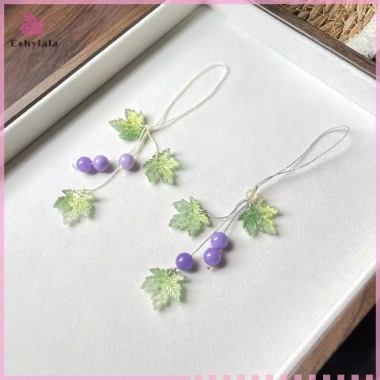 Móc khóa trong suốt bông tuyết cây Giáng sinh – lá dễ thương, chuông gió, dây chuyền điện thoại, dây túi