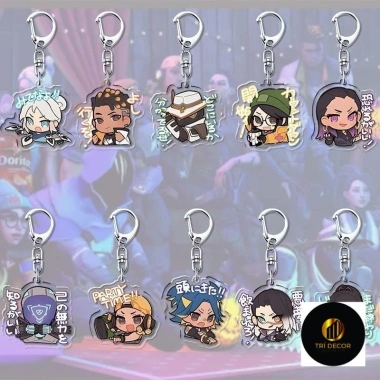 Móc khóa VALORANT Emoji chibi anime acrylic tiện lợi, giảm còn 15.000 VND
