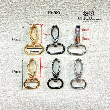 Móc khóa xoay H6.587 - 5 móc càng cua cho túi xách, cặp, vali, giá 28.999₫