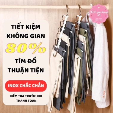 Móc Kim Loại Treo Quần Áo Tiết Kiệm Diện Tích - Đa Năng, Thông Minh, Gấp Gọn 88.449 chỉ 48.999đ