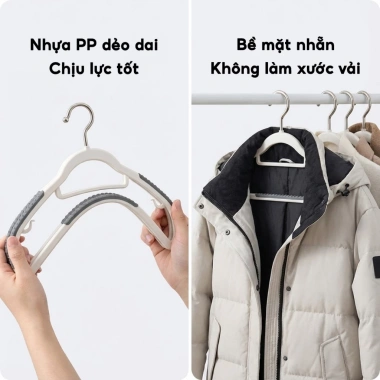 Móc Nhựa Treo Quần Áo Ohbabyo Xoay 360 Chống Trượt - Bền Đẹp, Tiết Kiệm Không Gian, Giá 58.000₫ 5 Móc Nhựa Treo Quần Áo Ohbabyo Xoay 360 Chống Trượt - Bền Đẹp, Tiết Kiệm Không Gian, Giá 58.000₫ 5