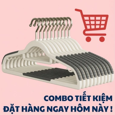 Móc Nhựa Treo Quần Áo Ohbabyo Xoay 360 Chống Trượt - Bền Đẹp, Tiết Kiệm Không Gian, Giá 58.000₫