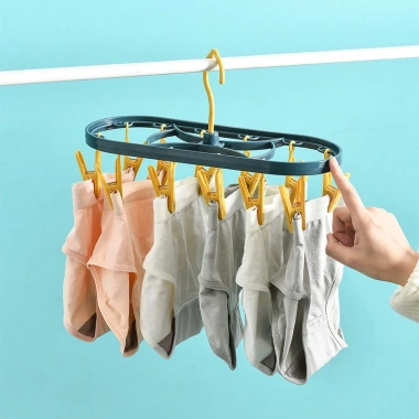 Móc Phơi Đồ Đa Năng 12 Kẹp - Tiện lợi Treo Quần Áo, Tất, Đồ Lót, Giá 22.950 VNĐ