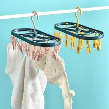 Móc Phơi Đồ Đa Năng 12 Kẹp - Tiện lợi Treo Quần Áo, Tất, Đồ Lót, Giá 22.950 VNĐ