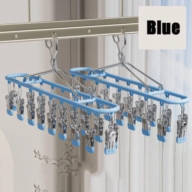 Móc Phơi Đồ Đa Năng 18 Kẹp Giá Treo, Chống Gió Khóa Gài, Tiết Kiệm Diện Tích