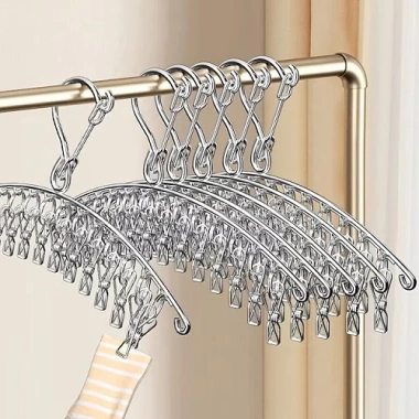 Móc Phơi Inox 304 20 Kẹp Cao Cấp - Giá 37k - Chốt chống bay, treo áo trẻ em 6