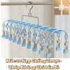 Móc Phơi Quần Áo 20 Kẹp Cao Cấp Xoay 360 Thép Không Gỉ Treo Khăn Mũ Vớ Đồ Lót Thông Minh 6