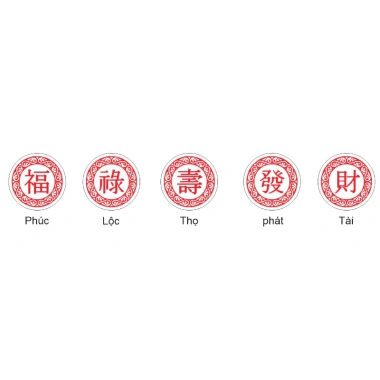 Mộc Phúc Lộc Thọ Tài Phát Tiếng Hoa - Hương vị bánh Bao, Pía, Tổ, 88.000 VND 7