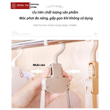 Móc Quần Áo Thông Minh MQ1 - Gấp Gọn, Treo Không Bị Bãi Áo, Tiết Kiệm Không Gian
