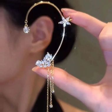 Móc Tai Không Xuyên Chống Rơi - Tua Rua Bông Tai Dangling Phong Cách Lễ Hội Mùa Xuân Giá Ưu Đãi 72.104 VND