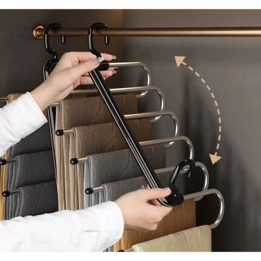 Móc treo 5 quần thông minh VOI VUONG: Tiết kiệm không gian, giá chỉ 180.000đ