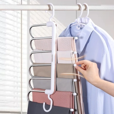 Móc treo 5 quần thông minh VOI VUONG: Tiết kiệm không gian, giá chỉ 180.000đ